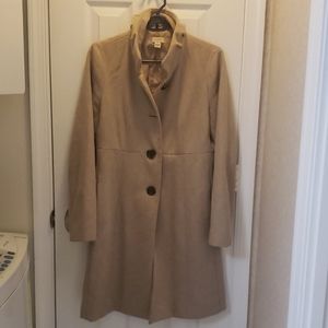 Wool blend stand collar coat